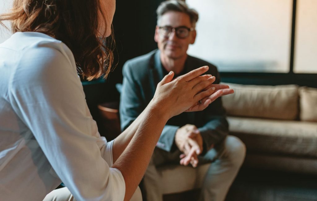 cambridge thinking space career manager talking to employee